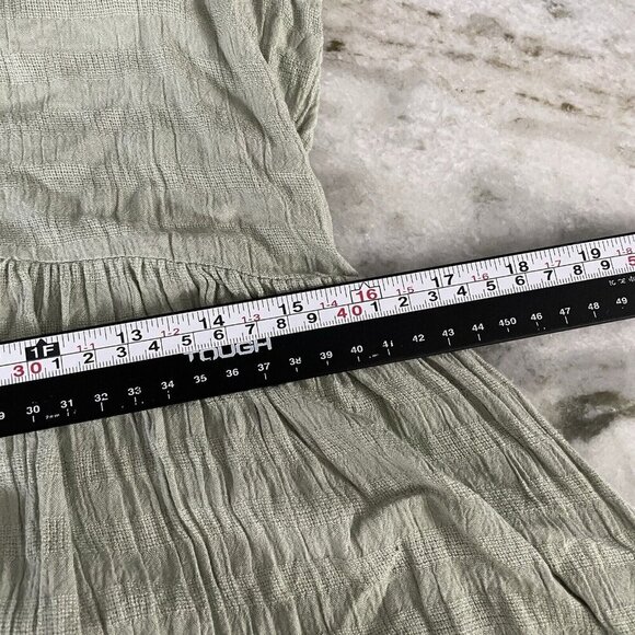 Japna V-Neck Knit Tunic Top Sz M Moss Green Flutter Tiered Viscose Boho Peasant - Picture 7 of 9